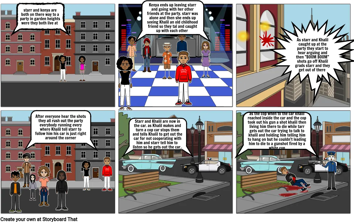 Hate U Give Storyboard Par 84601e3d Cartoon Png Gunshot Transparent