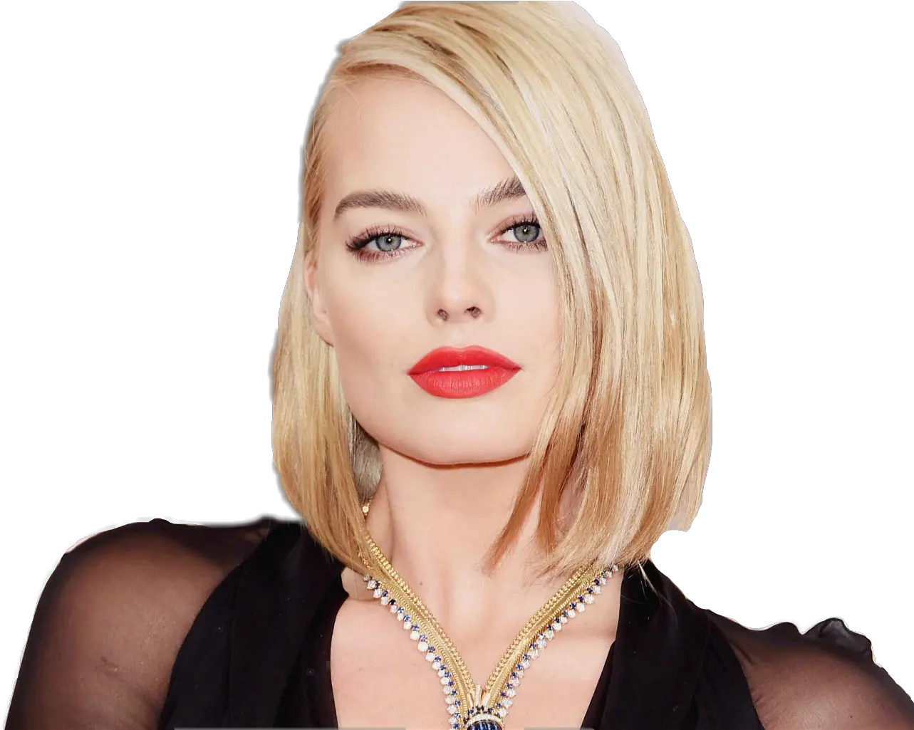 Download Margotrobbie Margot Robbie Celebrities Van Cleef And Arpels Zip Necklace Png Margot Robbie Png