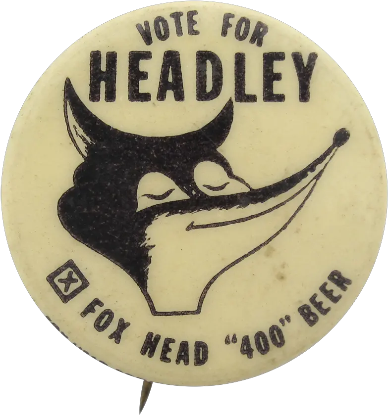 Headly Fox Head 400 Beer Busy Beaver Button Museum Badge Png Fox Head Png