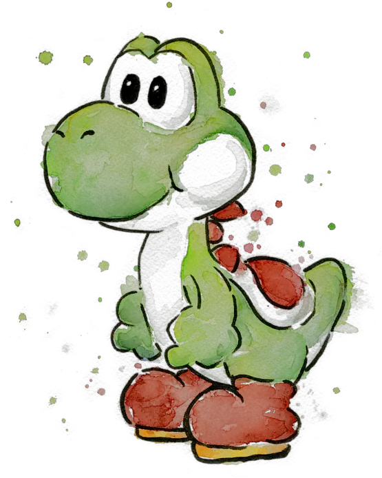 Yoshi Watercolor T Shirt Yoshi Art Png Yoshi Transparent
