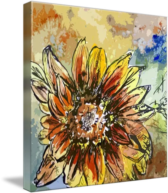 Sunflower Moroccan Eyes Watercolor And Ink By Ginette Callaway Watercolor And Ink Paintings Of Sunflowers Png Watercolor Sunflower Png