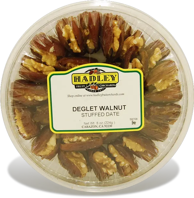 Download Hd Deglet Walnut Stuffed Date 8oz Walnut Dates Hadley Fruit Orchards Png Dates Png