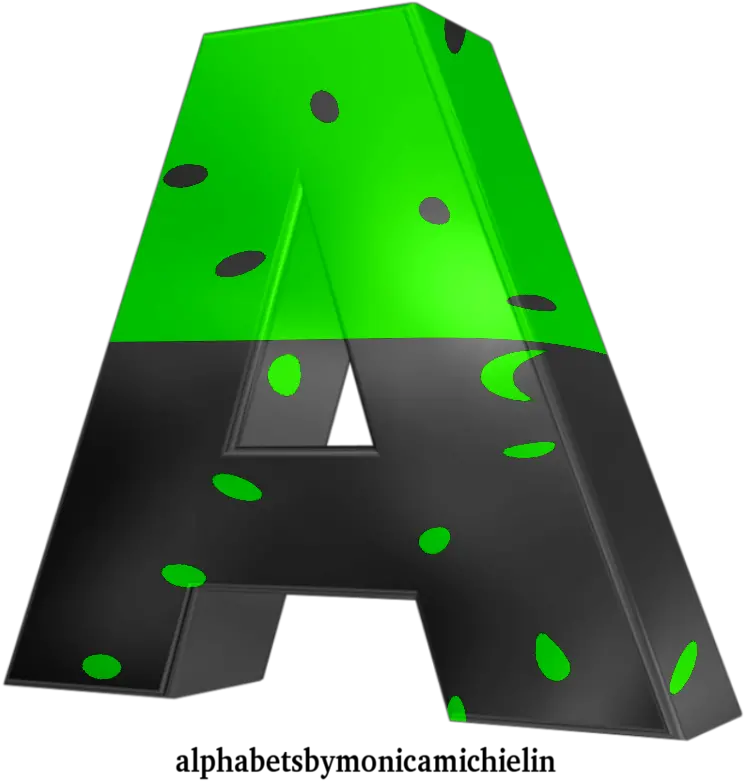 Monica Michielin Alphabets Green And Black Polka Dots Dot Png Green Screen Icon
