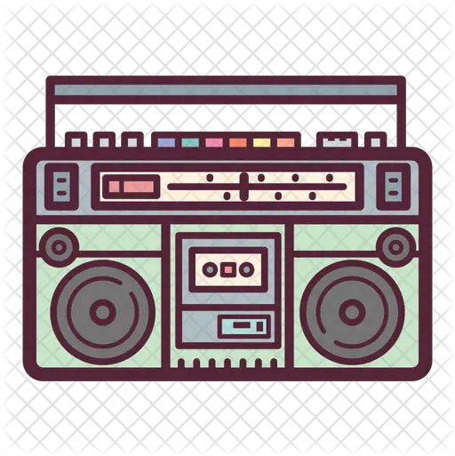 Boombox Icon Of Colored Outline Style Boombox Icon Png Boom Box Png