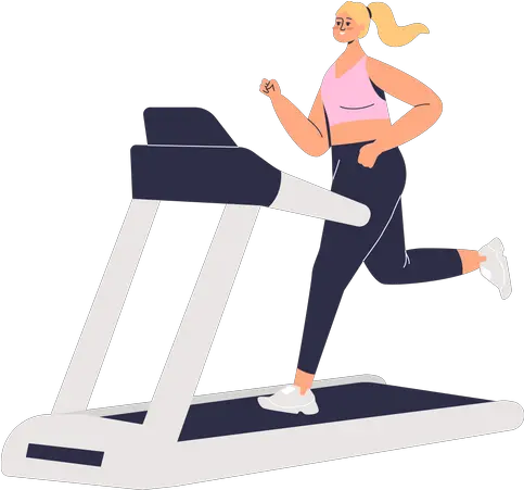 Best Premium Men Doing Workout In Gym Illustration Download Png Icon Treadmill Motor