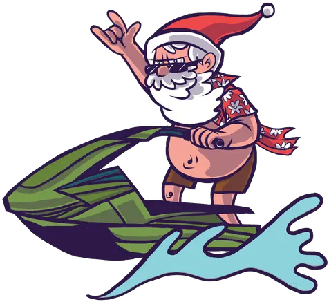 Santa Claus Hat Cap Jet Ski Wave Runner Flat Ad Santa Claus Jet Ski Png Santa Claus Hat Transparent