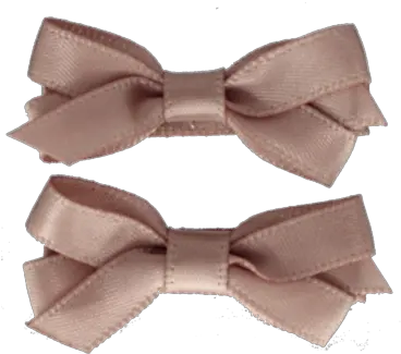 Hair Clips With Satin Bow Mauve Beige Your Little Miss Satin Png Lazo Png