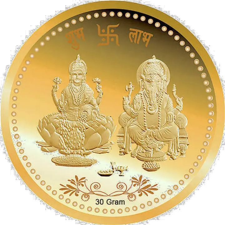 Download Hd Lakshmi Gold Coin Png Photo Lakshmi Ganesh 10 Gram Gold Coin Price Gold Coins Png