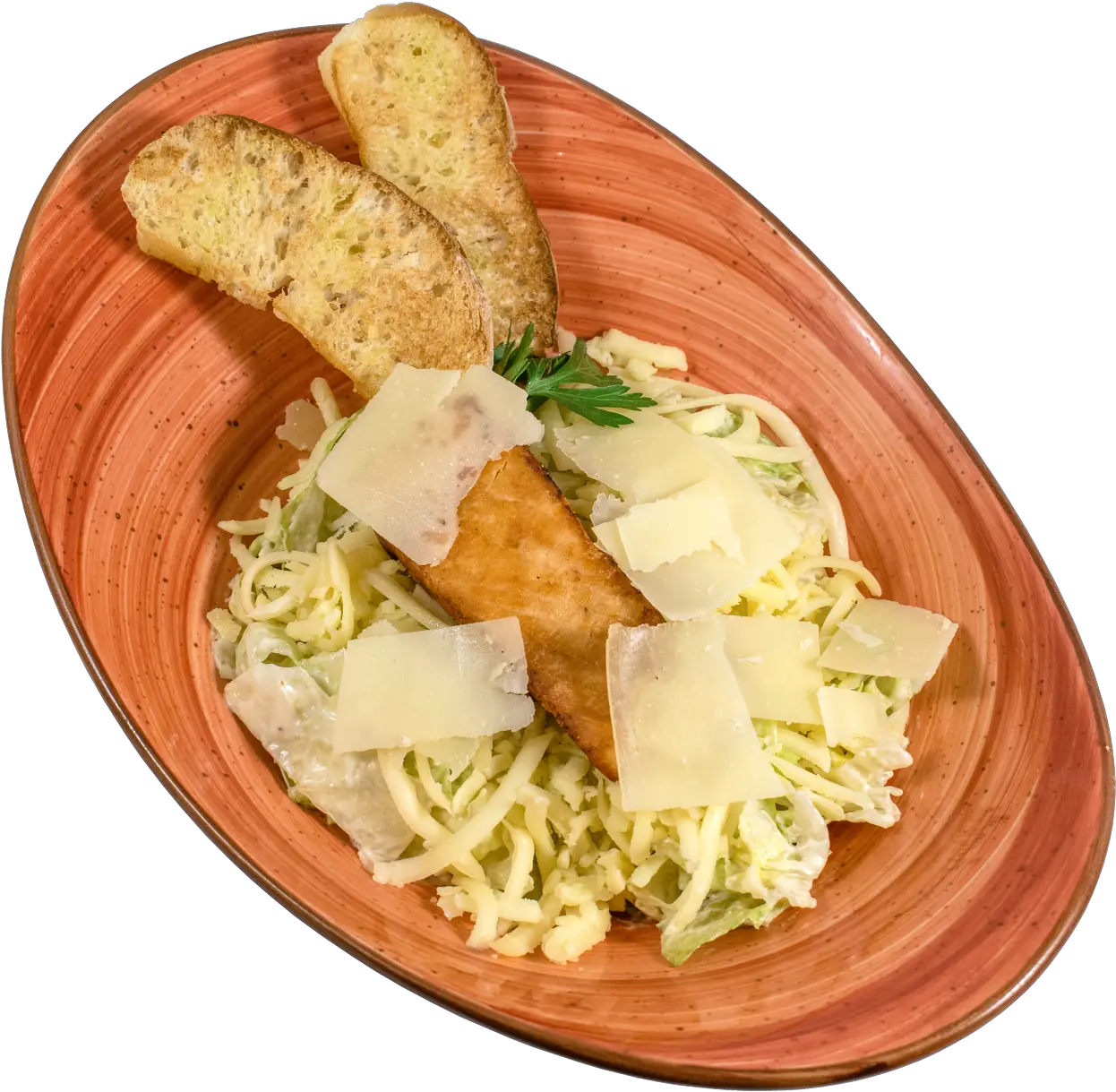 Caesar Salad With Grilled Salmon Fillet Crispy Iceberg Fettuccine Png Caesar Salad Png
