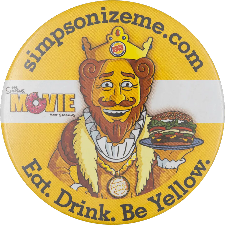 Burger King Simpsonizeme Busy Beaver Button Museum Simpsons Movie Png Burgerking Logo