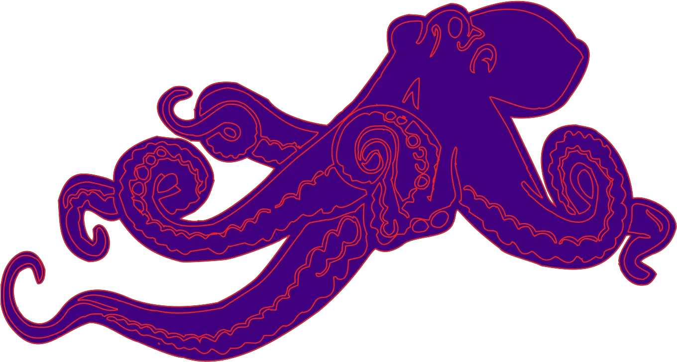 Purple Octopus Svg Vector Clip Art Svg Clipart Transparent Octopus Silhouette Png Octopus Transparent