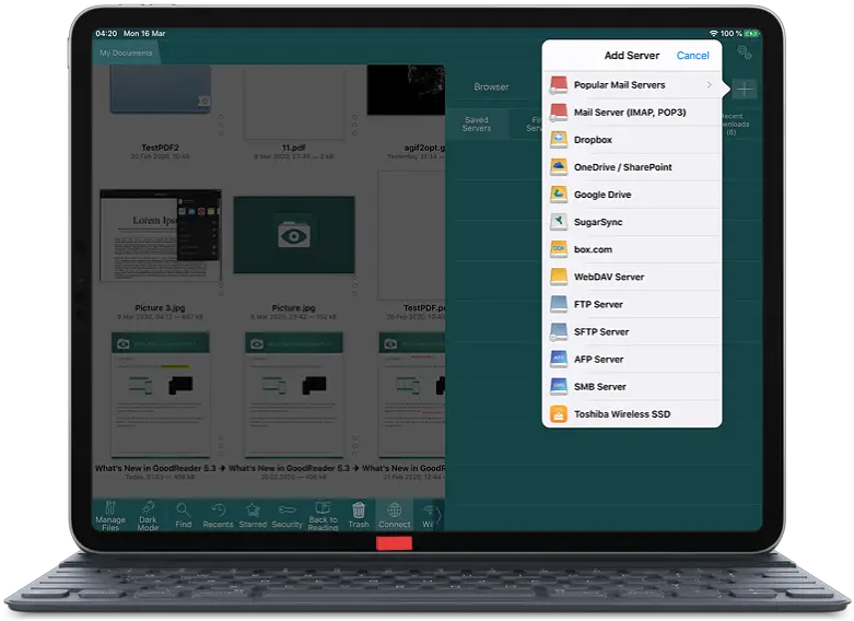 Networking Connecting To Servers U0026 Network Folders Sync Open Icloud Files In Goodreader Png Box Sync Icon