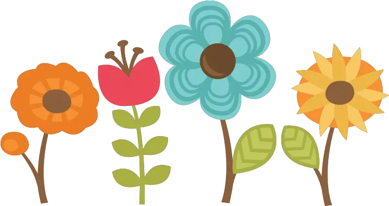 Flowers Set Of Cut Files For Scrapbooking Set Of 4 Flowers Flower Design For Scrapbook Png Flower Icon Set png
