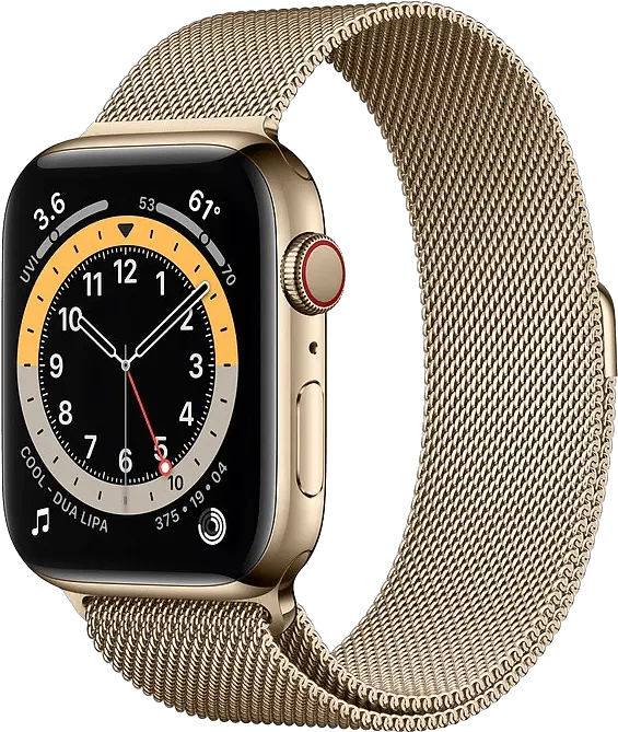 Rent Apple Watch Series 6 Gps Cellular 44mm Stainless Apple Watch Series 6 Gold Stainless Steel Png Ios 6 Clock Icon