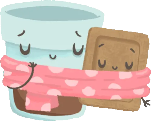 Chai And Biscuit Cuddle In A Scarf Sticker Chai And Chai Biscuit Stickers Png Chai Icon