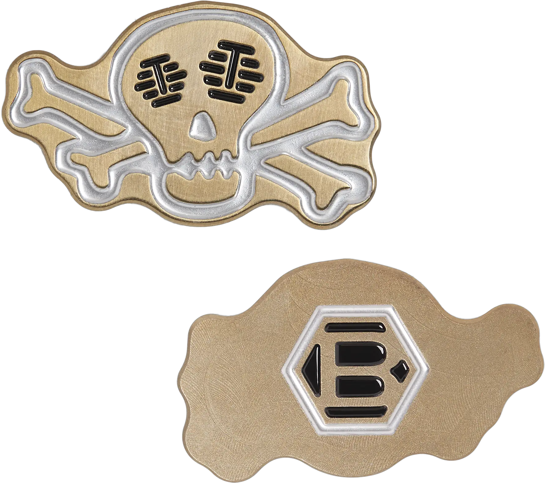 Skull U0026 Bones Gold Flame Icon Ball Marker U2013 Studio B Automotive Decal Png Flame Icon Png
