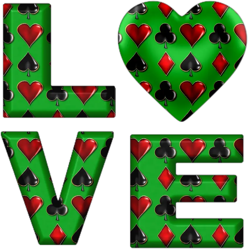 Monica Michielin Alphabets Green Suit Playing Cards Girly Png Suits Icon