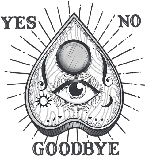 Yes No Goodbye Magic Ouija Vintage Planchette Design Throw Pillow Ouija Planchette Tattoo Traditional Png Sunshine Transparent Background