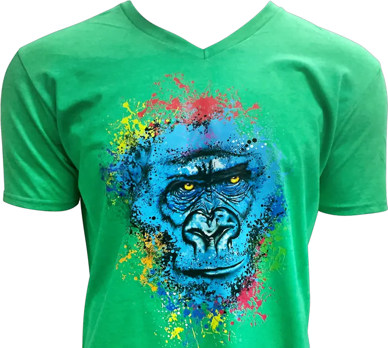 Download Benefits Of Dtg Gorilla With Colored Paint Dtg Print Transparent Png Transparent Harambe
