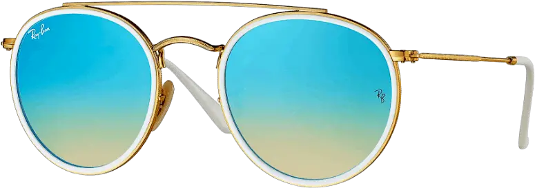 Ray Round Double Bridge Bleu Flash Dégradé Png Ray Ban Round Icon