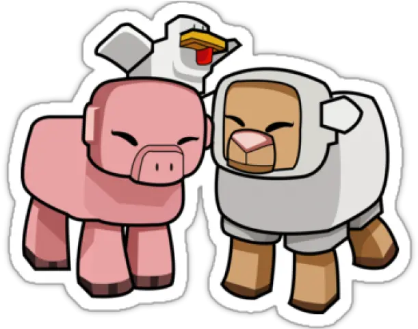 Minecraft Pig And Sheep Transparent Cartoon Jingfm Minecraft Chicken Fan Art Png Minecraft Pig Png