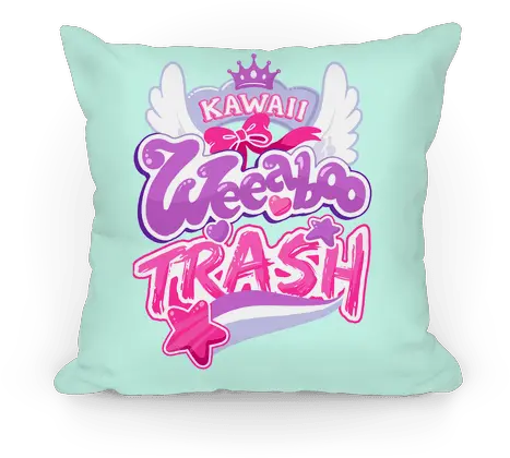 Kawaii Weeaboo Trash Anime Logo Pillows Lookhuman Kawaii Weeaboo Trash Png Logo Anime