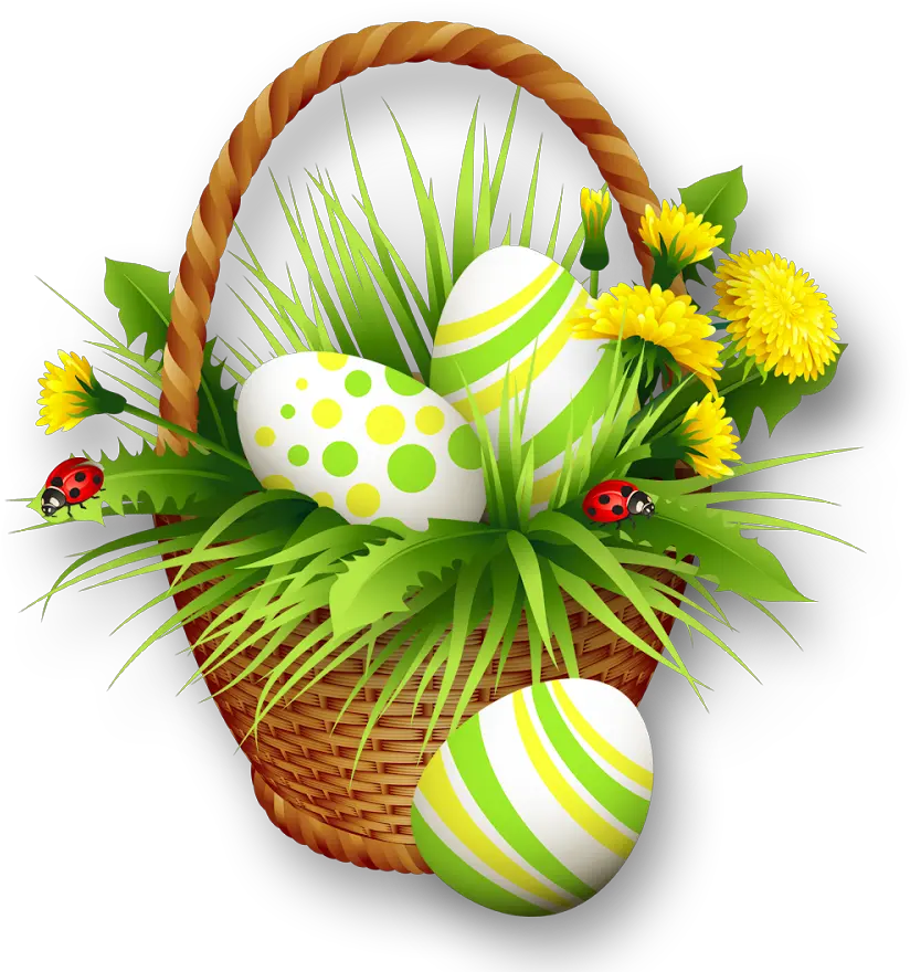 Easter Basket Bunny Png Clipart Easter Eggs Basket Transparent Background Easter Lily Png