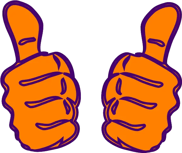 Double Thumbs Up Lighter Orange Clip Art Double Thumbs Up Transparent Png Thumbs Png