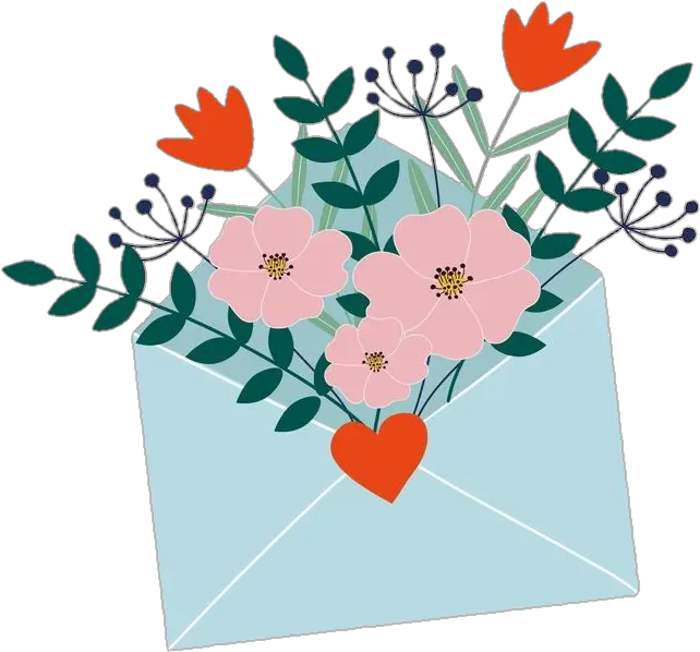 Flowers Mail Post Blue Flower Letter Mail Icon Aesthetic Flowers Png Blue Flowers Transparent
