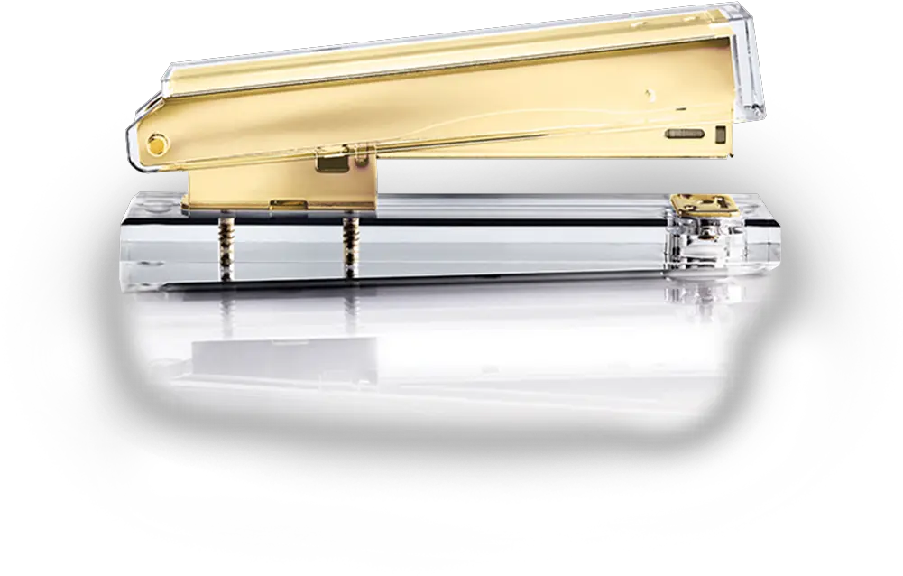 Acrylic Gold Stapler Gold Office Accessories Png Stapler Png