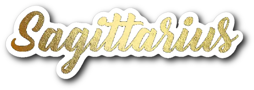 Gold Lettering Vinyl Sticker Sagittarius Lettering Png Sagittarius Logo