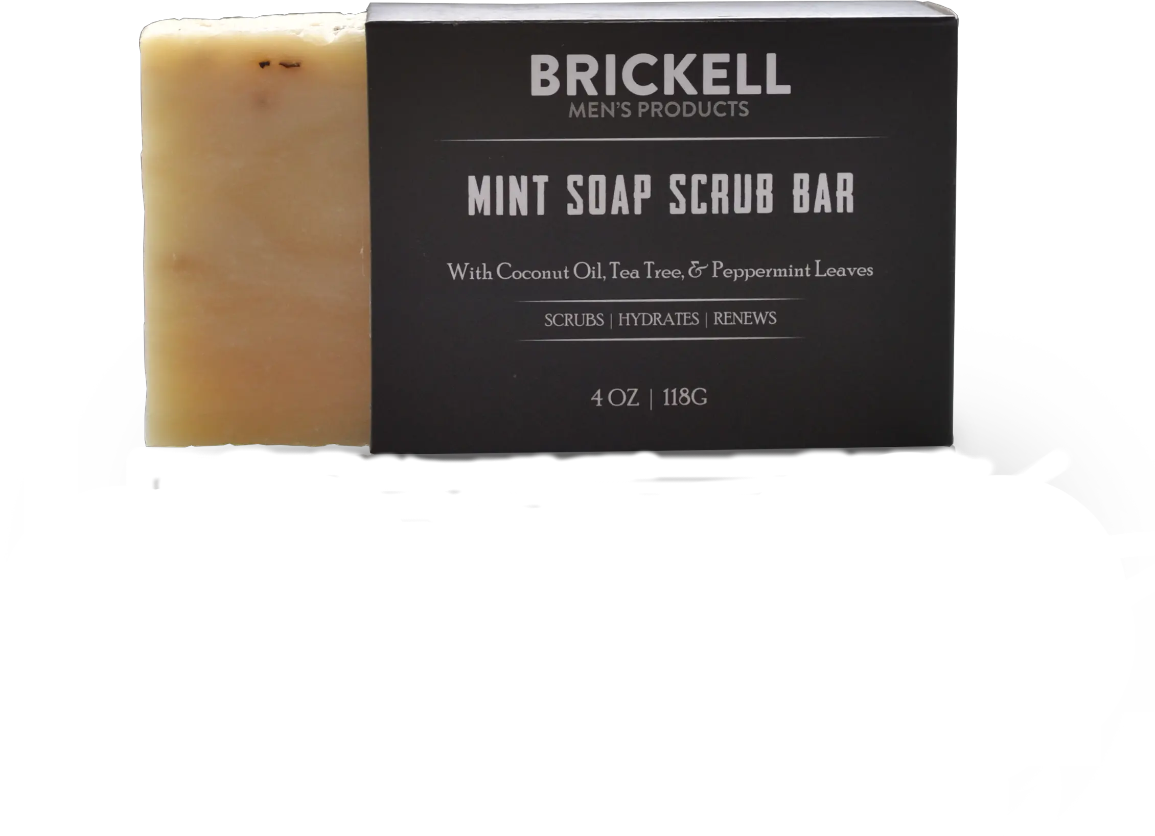 Download Brickell Soap Scrub Bar Mint Bar Soap Png Soap Png