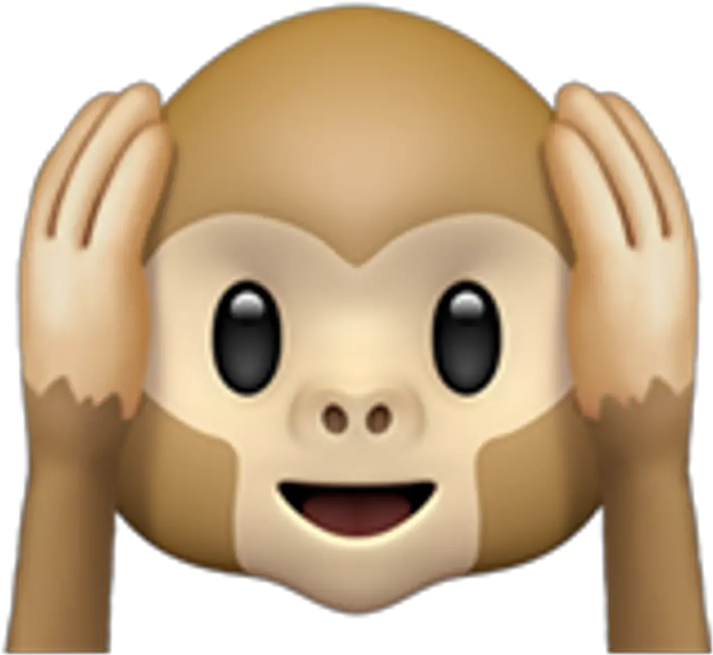 Download Monkey Whatsapp Emoji Ios Whatsappemoji Iosemoji Monkey Covering Ears Emoji Png Emojis Png Download