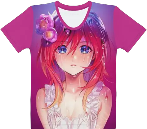 Tokyo Girl Tears Womenu0027s Tshirt Pink Sold By Raptured Clothing Kawaii Anime Girl Profile Png Anime Tears Png