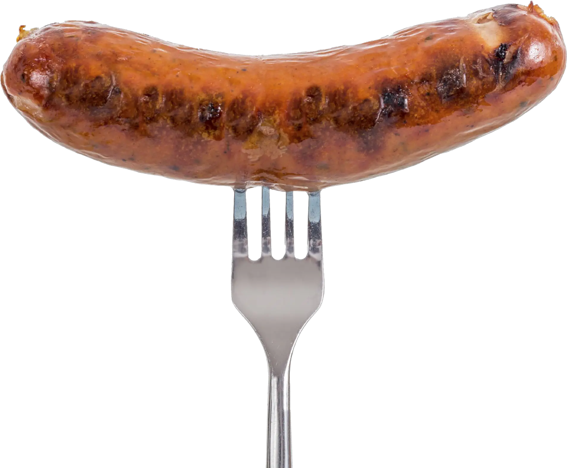 Fork Sausage No Background One Bratwurst Png Sausage Png