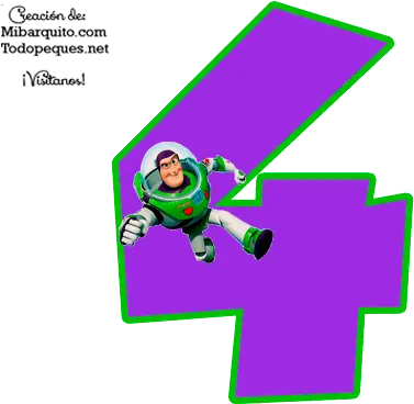 Numero 4 Buzz Lightyear Numbers Toy Story Mi Barquito Toy Story Number 4 Png Buzz Lightyear Png