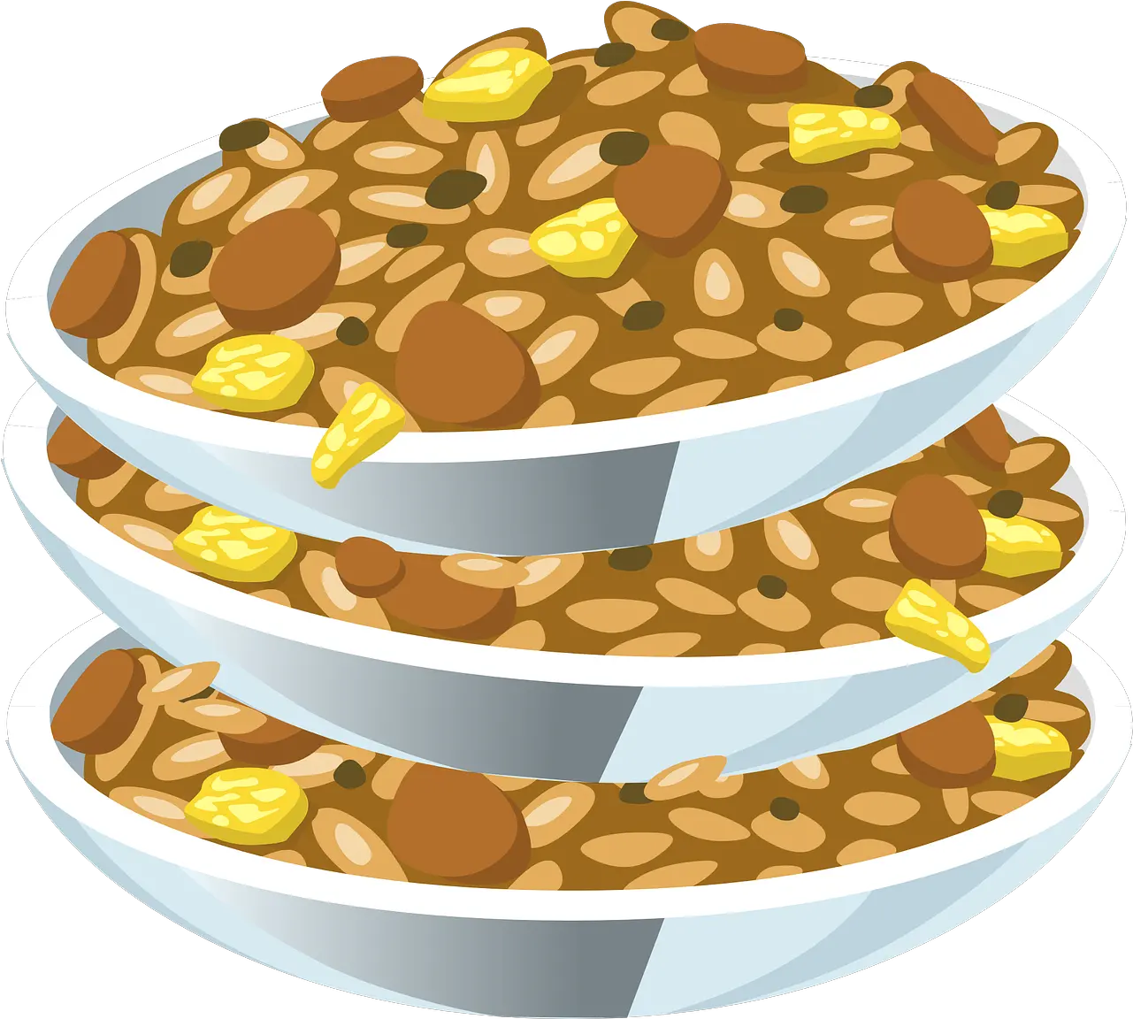 Rice Beans Plates Free Vector Graphic On Pixabay Left Over Food Clipart Png Dishes Png