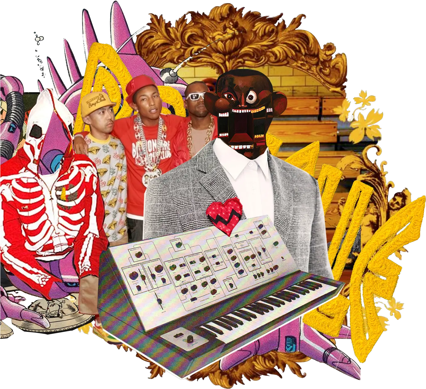 Math Creates Collage Art For Asap Mob Teddy Bear Album Cover Png Asap Mob Logo