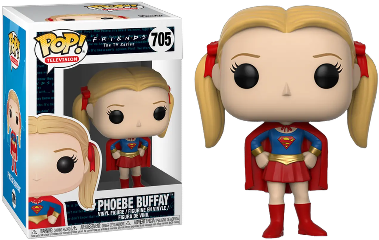 Friends Phoebe Buffay As Supergirl Pop Vinyl Figure Phoebe Buffay Pop Funko Png Supergirl Png