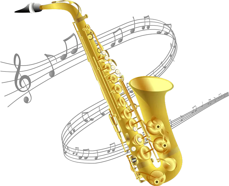 Saxophone And Music Staff Clipart Saxophone Clipart Png Music Staff Png