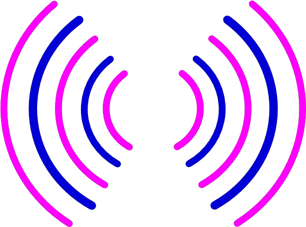 Radio Waves Pink And Blue Clip Art Vector Radio Wave Graphic Png Radio Waves Png