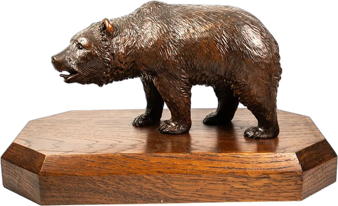 Antique Hc Black Forest Bull Bear Grizzly Bear Png Bull Bear Icon