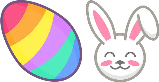 Colorful Easter Egg And Bunny Cursor U2013 Custom Easter Egg E Bunny Png Easter Buddy Icon