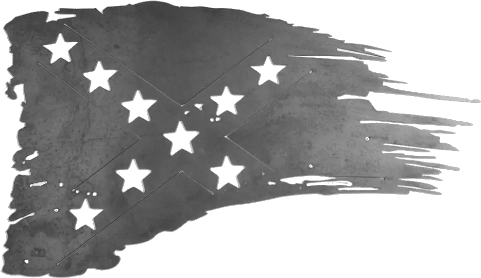 Raw Confederate Tattered Metal Flag Tattered Flag 3 Percenter Png Rebel Flag Png