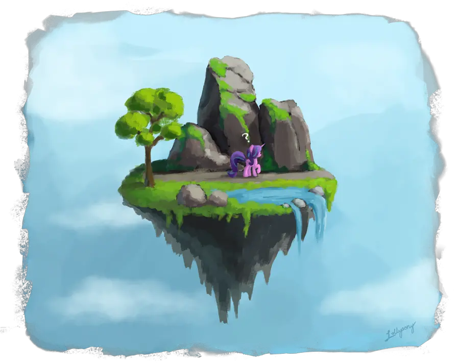 Amphibian Drawing Realistic Transparent Waterfall Floating Island Drawing Png Floating Island Png