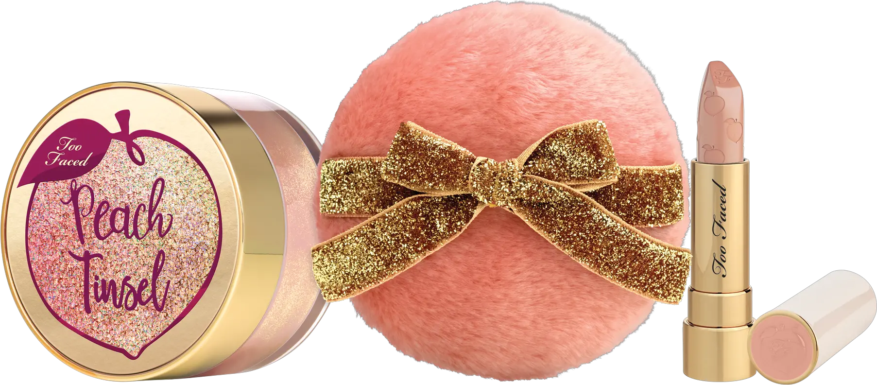 Peach Tinsel Powder And Lipstick Set Too Faced Colecciones Navidad Maquillaje 2018 Png Tinsel Png