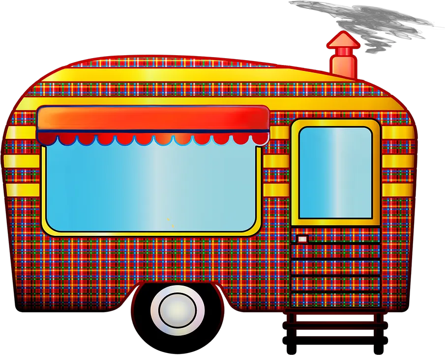 Retro Travel Trailer Caravan Caravan Drawing Png Trailer Png