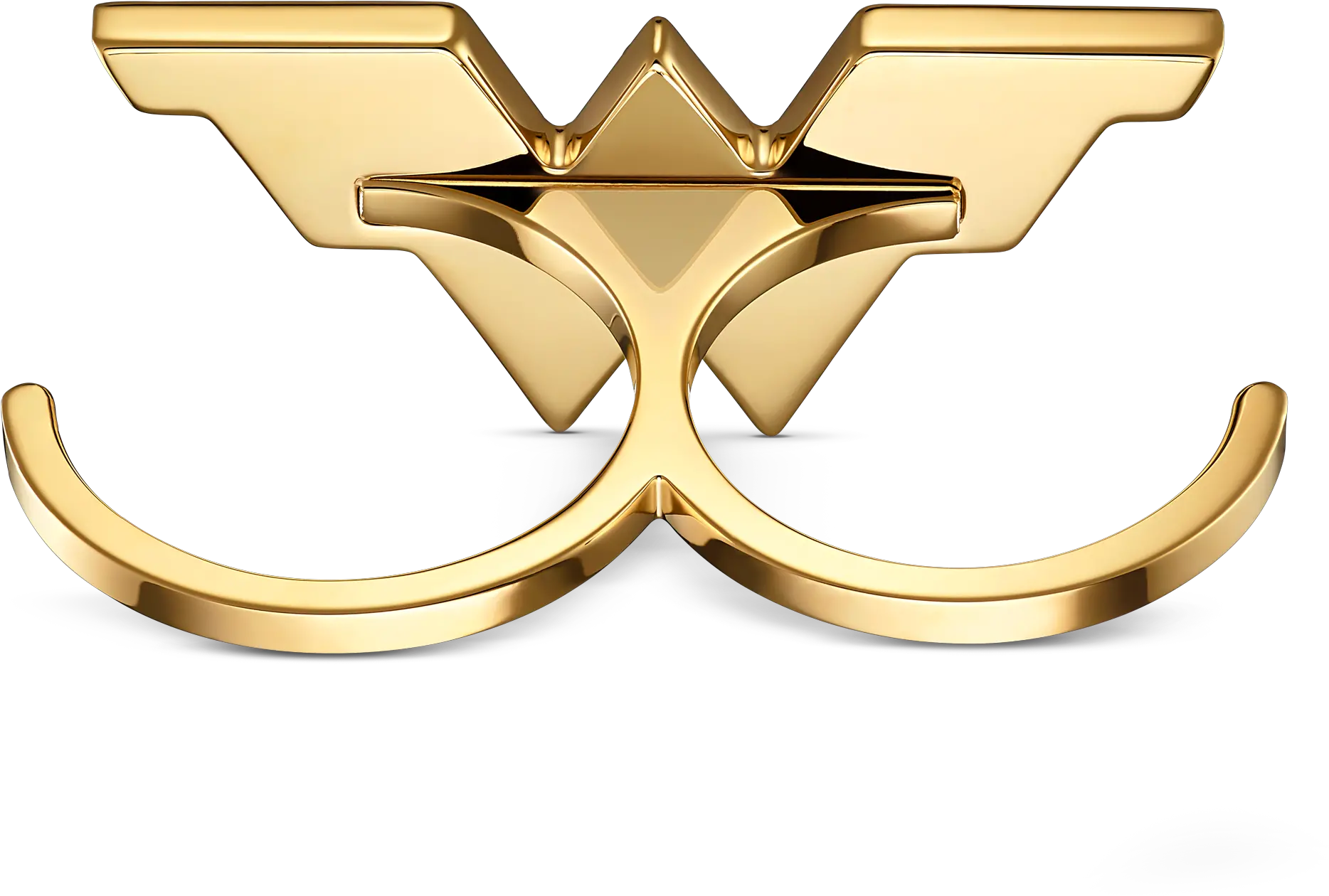 Fit Wonder Woman Double Ring Gold Tone Mixed Metal Finish Swarovski Bague Wonder Woman Png Wonder Woman Logo Images