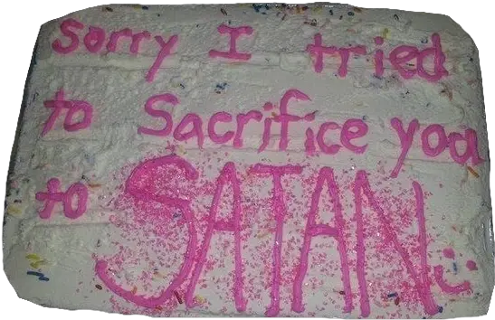 White Pink Grey Sorry I Tried To Sacrifice You Satan Cake Coin Purse Png Sorry Png