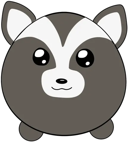 Raccoon Cute Puffy Muzzle Flat Clip Art Png Raccoon Transparent Background